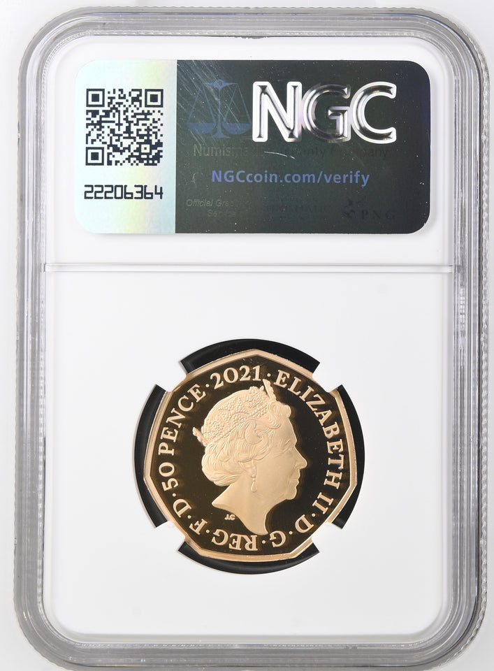 2021 GOLD PROOF 50P JOHN LOGIE BAIRD PF 70 ULTRA CAMEO - NGC GOLD 50P - Cambridgeshire Coins
