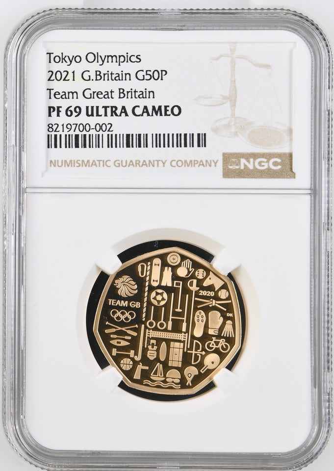 2021 GOLD PROOF 50P TOKYO OLYMPICS NGC PF 69 ULTRA CAMEO - NGC GOLD 50P - Cambridgeshire Coins