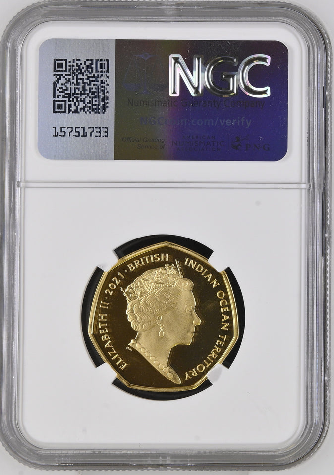 2021 GOLD PROOF FATHER CHRISTMAS 50P BRITISH INDIAN OCEAN TERRITORIES ( NGC ) PF 69 ULTRA CAMEO - NGC GOLD COINS - Cambridgeshire Coins