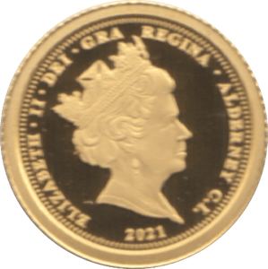 2021 GOLD PROOF FIVE POUNDS ALDERNEY - Gold World Coins - Cambridgeshire Coins