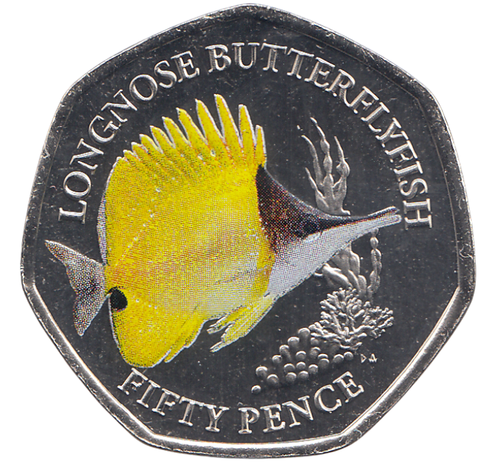 2021 LONGNOSE BUTTERFLYFISH 50P ( BU ) - Cambridgeshire Coins