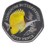 2021 LONGNOSE BUTTERFLYFISH 50P ( BU ) - Cambridgeshire Coins