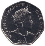 2021 LOOKING GLASS MARCH HARE 50P ISLE OF MAN ( BU ) - 50P REGIONAL ISSUE - Cambridgeshire Coins
