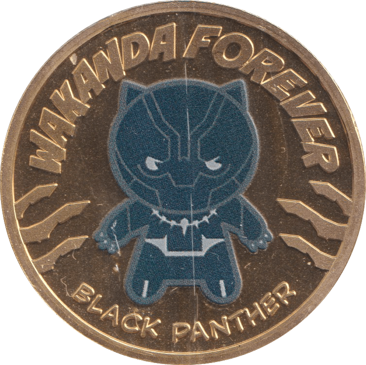 2021 MARVEL BLACK PANTHER GOLD PLATED TOKEN ( PROOF ) - OTHER TOKENS - Cambridgeshire Coins