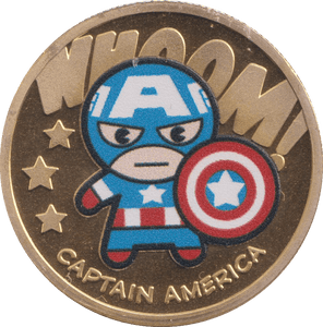 2021 MARVEL CAPTAIN AMERICA GOLD PLATED TOKEN ( PROOF ) - OTHER TOKENS - Cambridgeshire Coins