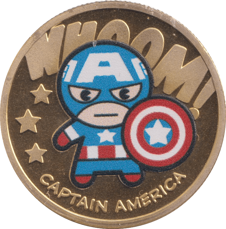 2021 MARVEL CAPTAIN AMERICA GOLD PLATED TOKEN ( PROOF ) - OTHER TOKENS - Cambridgeshire Coins