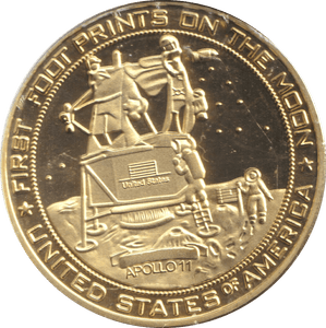 2021 MEDALLION FIRST FOOT PRINTS ON THE MOON USA - MEDALS & MEDALLIONS - Cambridgeshire Coins