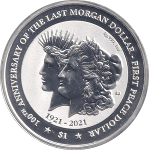 2021 ONE DOLLAR SILVER PROOF 100TH ANNIVERSARY - WORLD COINS - Cambridgeshire Coins
