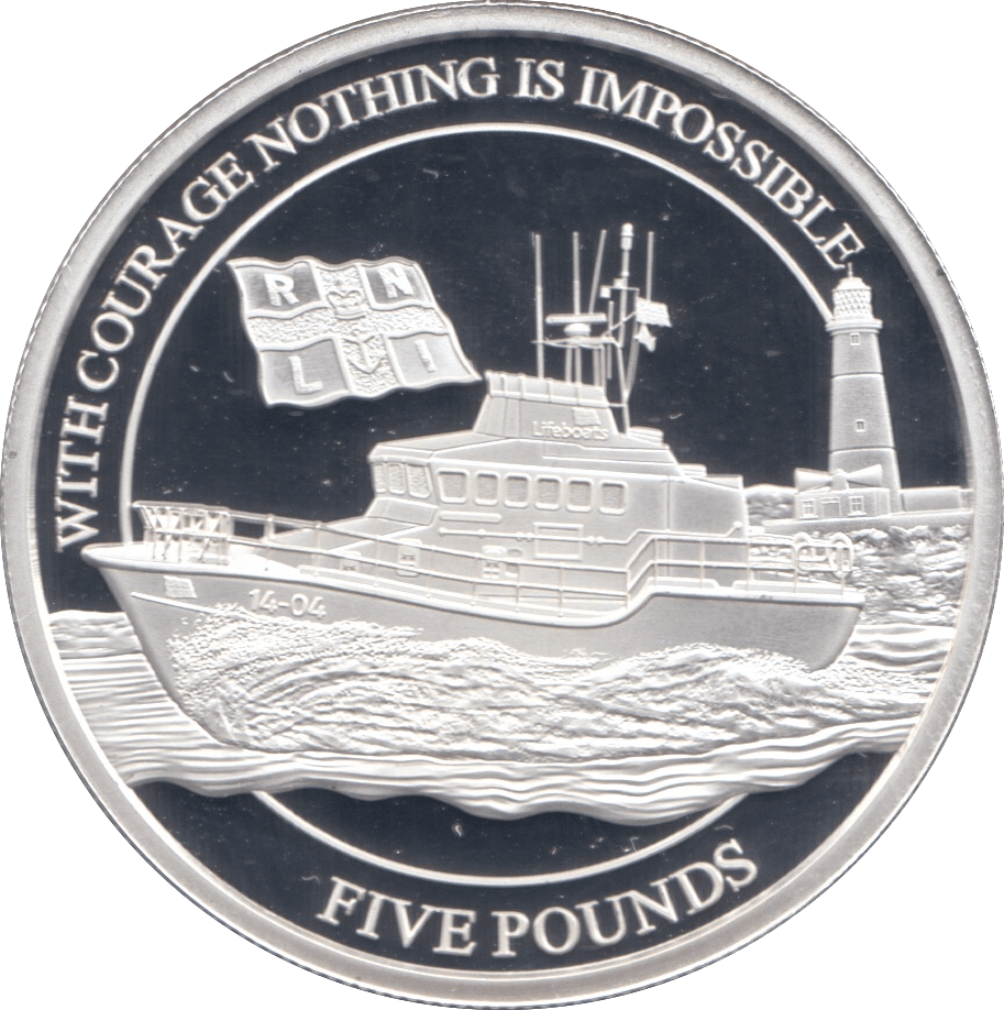 2021 PROOF R.N.L.I FIVE POUNDS ALDERNEY - WORLD COINS - Cambridgeshire Coins