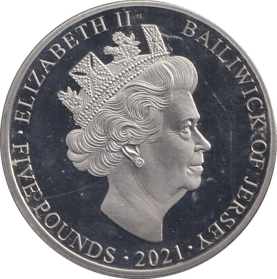 2021 £5 BAILIWICK OF JERSEY PROOF - WORLD COINS - Cambridgeshire Coins