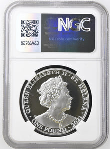 2021 SILVER £1 ST.HELENA TRUTH PF 67 ULTRA CAMEO - NGC SILVER COINS - Cambridgeshire Coins
