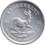 2021 SILVER 1OZ .999 SILVER KRUGERRAND SOUTH AFRICA BU - SILVER WORLD COINS - Cambridgeshire Coins