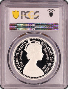 2021 SILVER FIVE POUND NEW GOTHIC CROWN PCGS PR70 ( PROOF ) - Cambridgeshire Coins