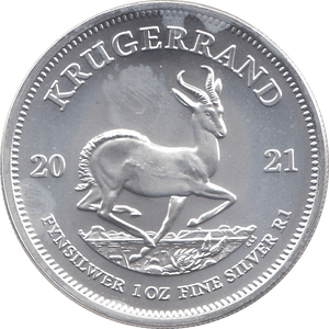 2021 SILVER KRUGERRAND 1OZ SOUTH AFRICA ( UNC ) - SILVER WORLD COINS - Cambridgeshire Coins