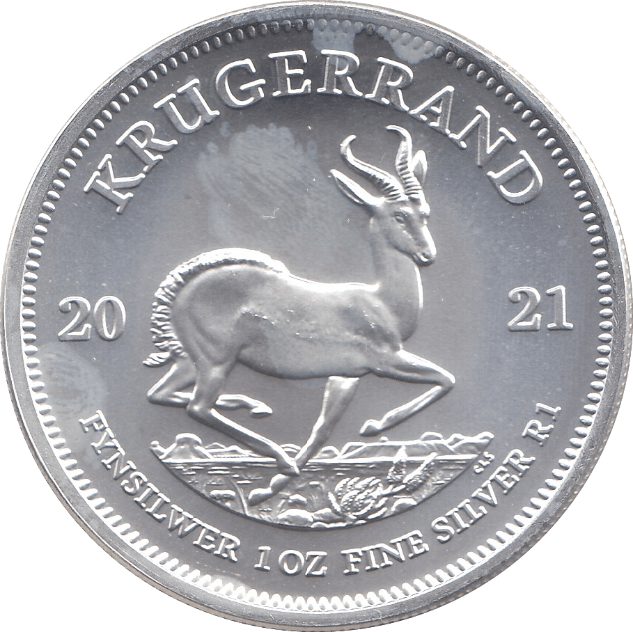 2021 SILVER KRUGERRAND 1OZ SOUTH AFRICA ( UNC ) - SILVER WORLD COINS - Cambridgeshire Coins