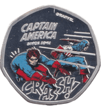 2021 SILVER PLATED 25 CENTS COOK ISLANDS MARVEL CAPTAIN AMERICA ( PROOF ) - WORLD COINS - Cambridgeshire Coins