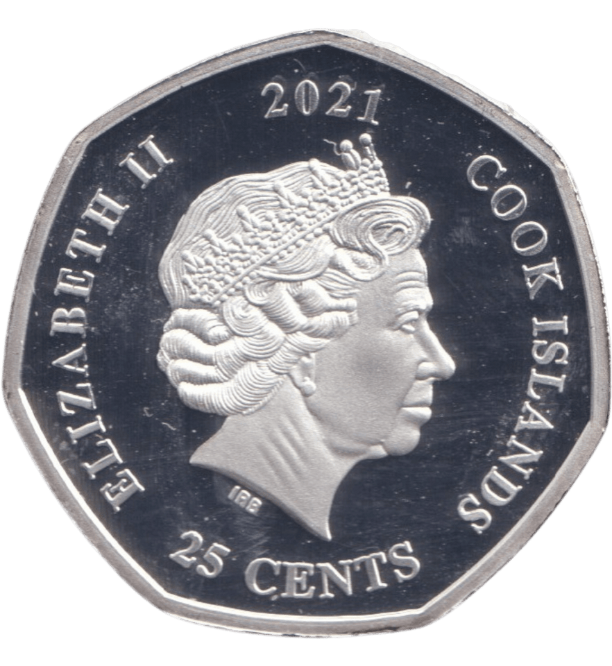 2021 SILVER PLATED 25 CENTS COOK ISLANDS MARVEL CAPTAIN AMERICA ( PROOF ) - WORLD COINS - Cambridgeshire Coins