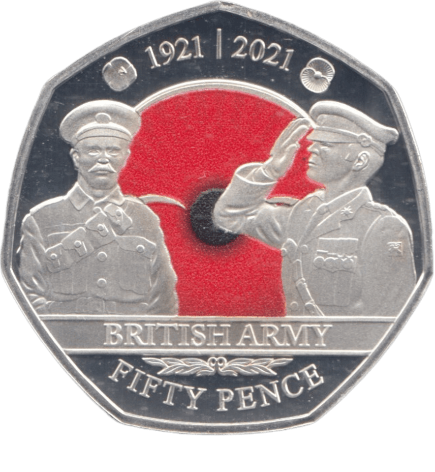 2021 SILVER PROOF 50 PENCE BRITISH ARMY - 50P Silver Proof - Cambridgeshire Coins