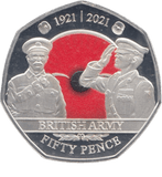 2021 SILVER PROOF 50 PENCE BRITISH ARMY - 50P Silver Proof - Cambridgeshire Coins