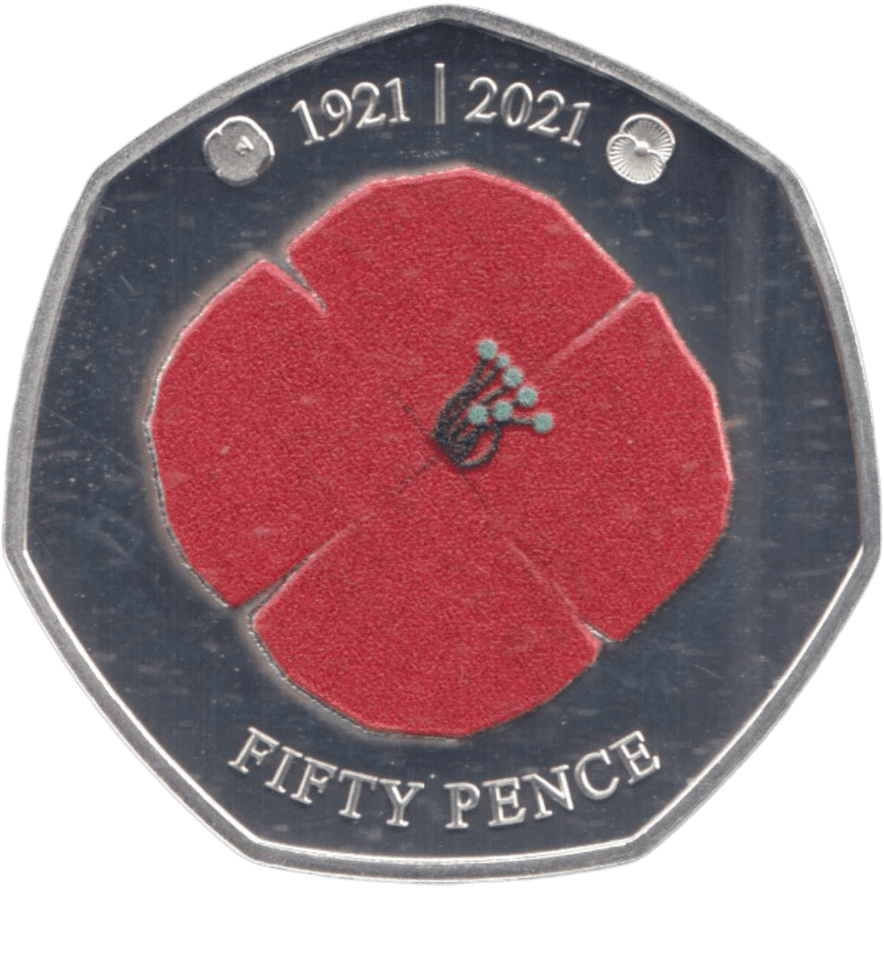 2021 SILVER PROOF 50 PENCE POPPY - 50P Silver Proof - Cambridgeshire Coins