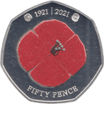 2021 SILVER PROOF 50 PENCE POPPY - 50P Silver Proof - Cambridgeshire Coins