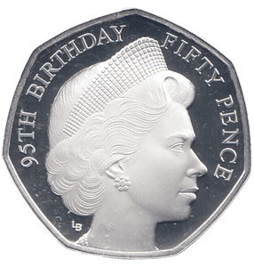 2021 SILVER PROOF 50 PENCE QUEENS 95TH BIRTHDAY - WORLD COINS - Cambridgeshire Coins