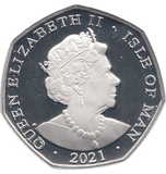 2021 SILVER PROOF 50 PENCE QUEENS 95TH BIRTHDAY - WORLD COINS - Cambridgeshire Coins
