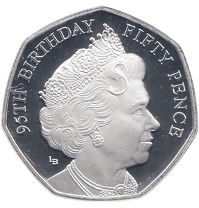 2021 SILVER PROOF 50 PENCE QUEENS 95TH BIRTHDAY - WORLD COINS - Cambridgeshire Coins
