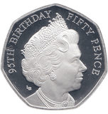 2021 SILVER PROOF 50 PENCE QUEENS 95TH BIRTHDAY - WORLD COINS - Cambridgeshire Coins