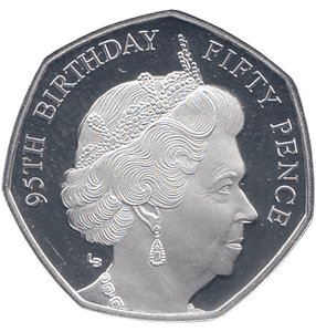 2021 SILVER PROOF 50 PENCE QUEENS 95TH BIRTHDAY - WORLD COINS - Cambridgeshire Coins