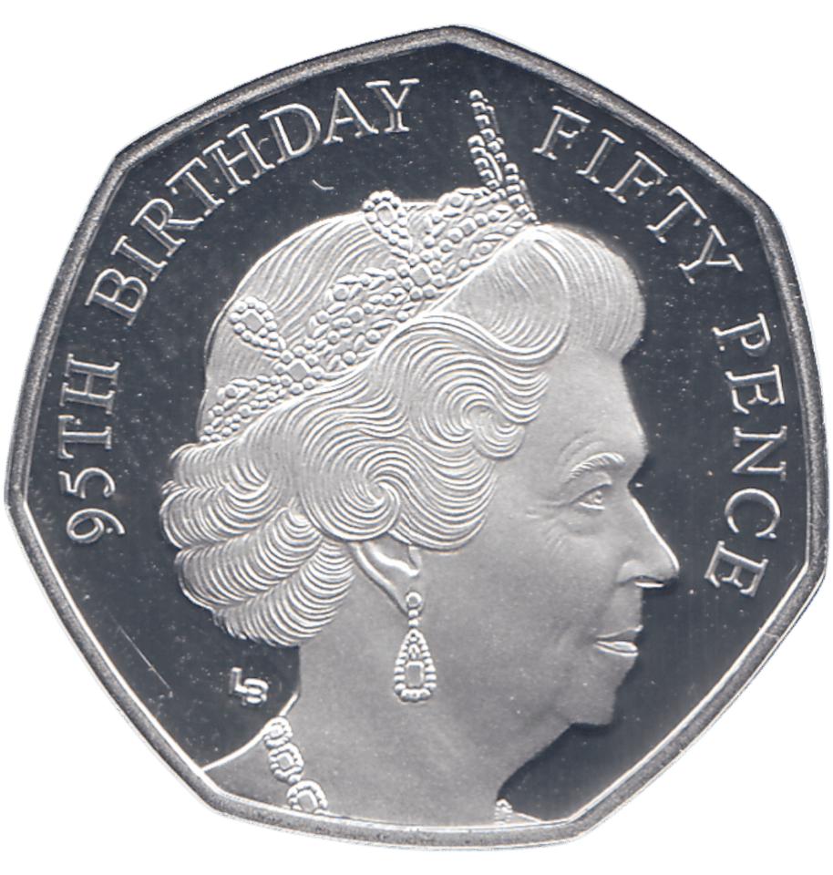 2021 SILVER PROOF 50 PENCE QUEENS 95TH BIRTHDAY - WORLD COINS - Cambridgeshire Coins