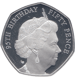 2021 SILVER PROOF 50 PENCE QUEENS 95TH BIRTHDAY - WORLD COINS - Cambridgeshire Coins