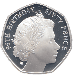 2021 SILVER PROOF 50 PENCE QUEENS 95TH BIRTHDAY - WORLD COINS - Cambridgeshire Coins