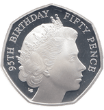 2021 SILVER PROOF 50 PENCE QUEENS 95TH BIRTHDAY - WORLD COINS - Cambridgeshire Coins