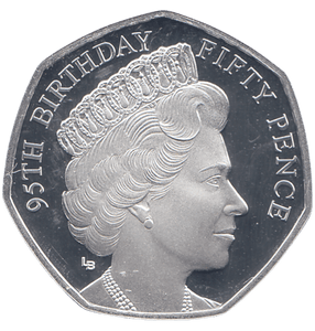 2021 SILVER PROOF 50 PENCE QUEENS 95TH BIRTHDAY - WORLD COINS - Cambridgeshire Coins