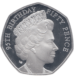 2021 SILVER PROOF 50 PENCE QUEENS 95TH BIRTHDAY - WORLD COINS - Cambridgeshire Coins