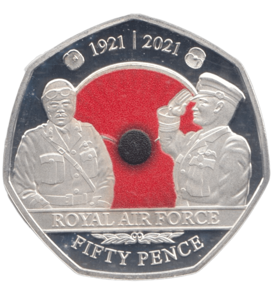 2021 SILVER PROOF 50 PENCE ROYAL AIR FORCE - 50P Silver Proof - Cambridgeshire Coins