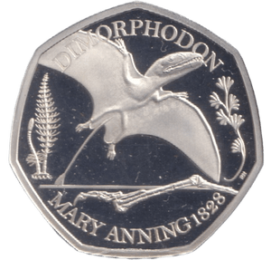 2021 SILVER PROOF 50P DIMORPHODON - 50P Silver Proof - Cambridgeshire Coins