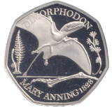 2021 SILVER PROOF 50P DIMORPHODON - 50P Silver Proof - Cambridgeshire Coins