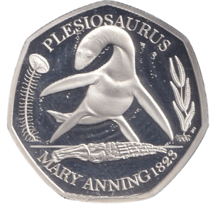 2021 SILVER PROOF 50P PLESIOSAURUS - 50P Silver Proof - Cambridgeshire Coins