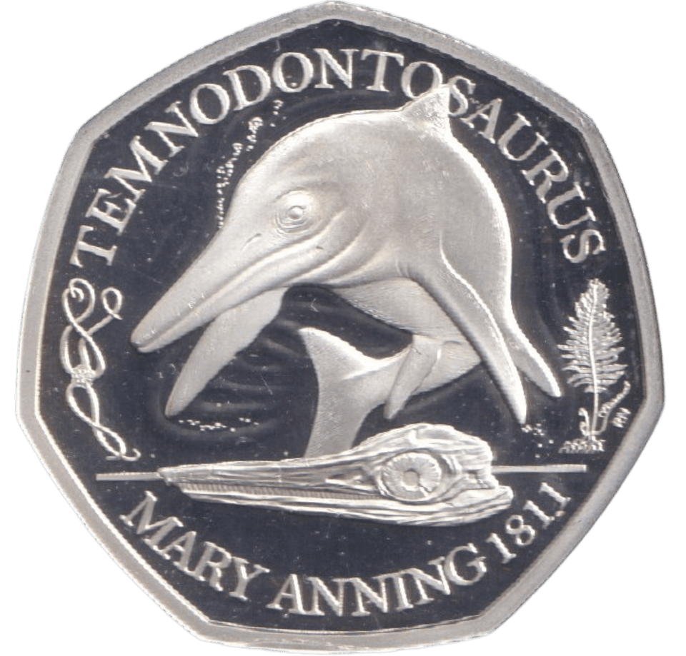 2021 SILVER PROOF 50P TEMNODONTOSAURUS - 50P Silver Proof - Cambridgeshire Coins