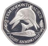 2021 SILVER PROOF 50P TEMNODONTOSAURUS - 50P Silver Proof - Cambridgeshire Coins