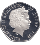 2021 SILVER PROOF COLOURED ROYAL NAVY POPPY BAILIWICK OF JERSEY 50P - 50P Silver Proof - Cambridgeshire Coins