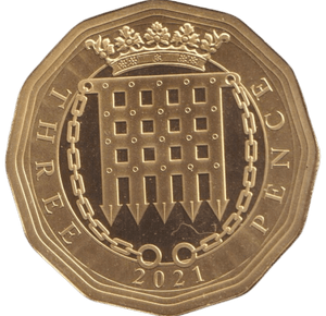 2021 SILVER PROOF GOLD PLATED TRISTAN DA CUNHA 3 PENCE - SILVER WORLD COINS - Cambridgeshire Coins