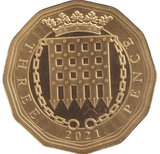 2021 SILVER PROOF GOLD PLATED TRISTAN DA CUNHA 3 PENCE - SILVER WORLD COINS - Cambridgeshire Coins