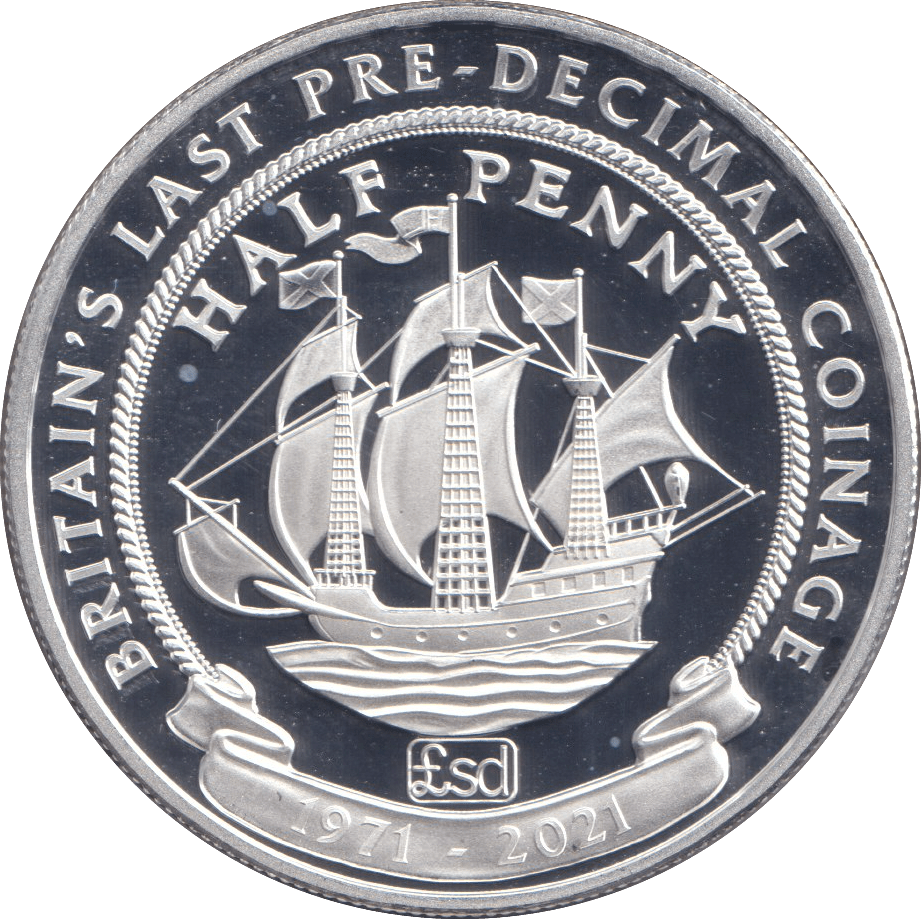 2021 SILVER PROOF ONE CROWN GIBRALTAR - HALF PENNY - SILVER WORLD COINS - Cambridgeshire Coins
