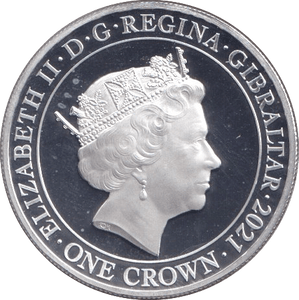 2021 SILVER PROOF ONE CROWN GIBRALTAR - HALF PENNY - SILVER WORLD COINS - Cambridgeshire Coins