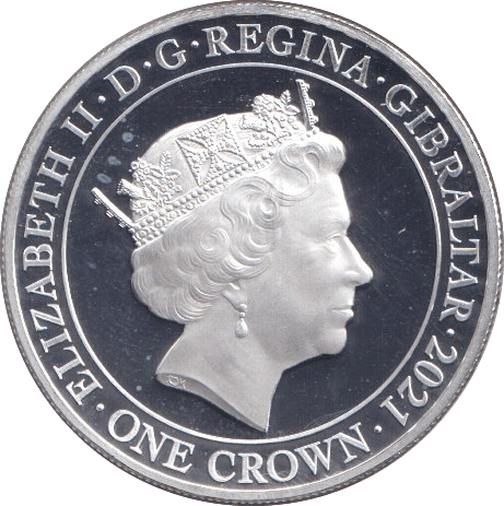 2021 SILVER PROOF ONE CROWN GIBRALTAR - ONE PENNY - SILVER WORLD COINS - Cambridgeshire Coins