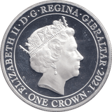 2021 SILVER PROOF ONE CROWN GIBRALTAR - ONE SHILLING - SILVER WORLD COINS - Cambridgeshire Coins