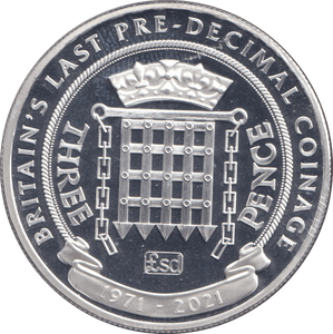2021 SILVER PROOF ONE CROWN GIBRALTAR - THREE PENCE - SILVER WORLD COINS - Cambridgeshire Coins